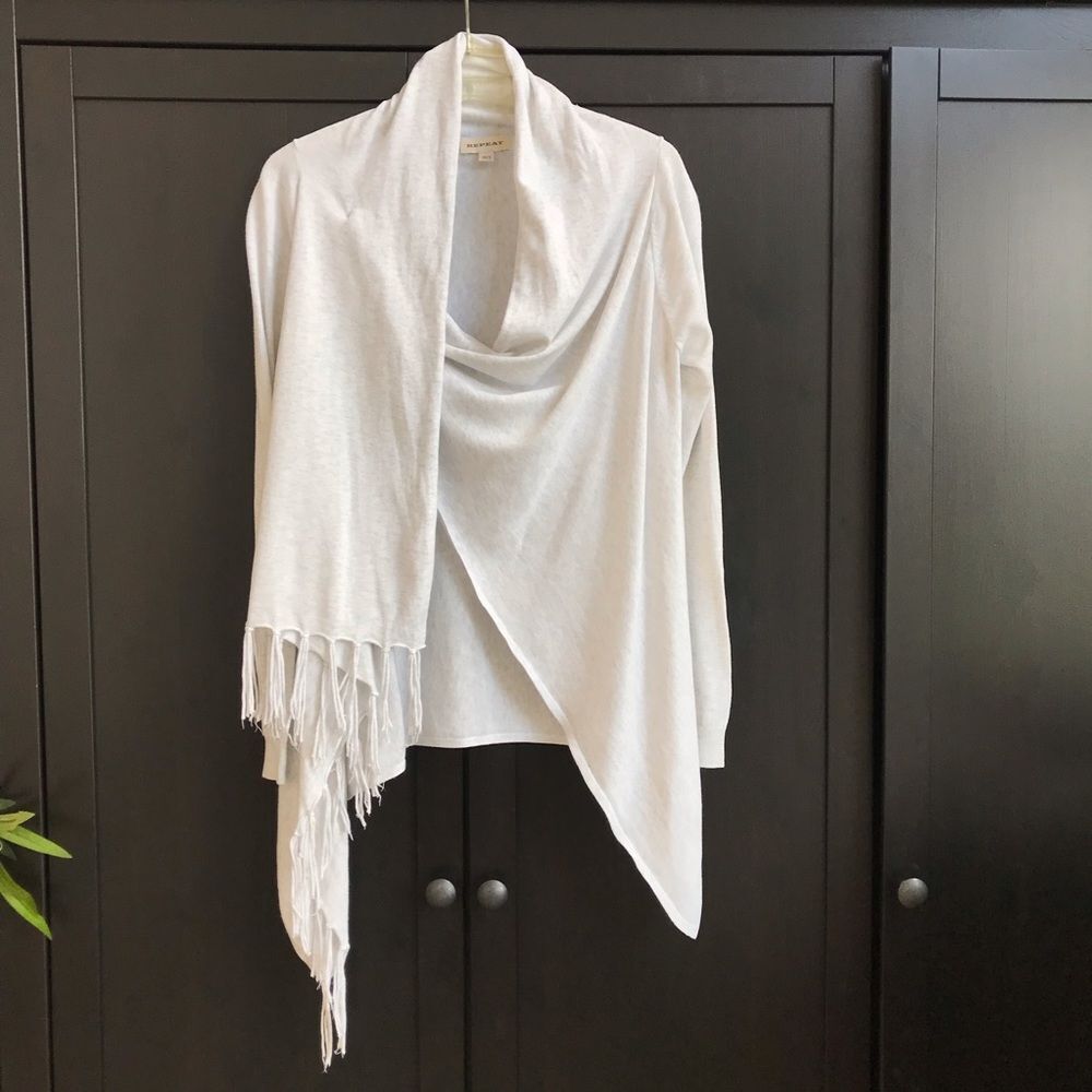 Repeat Fringe Cardigan Shawl Wrap Sweater